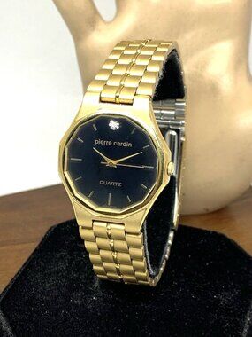 Pierre Cardin Women's Watch 001-6L32 Quartz Black Dial Gold Tone Stainless Steel